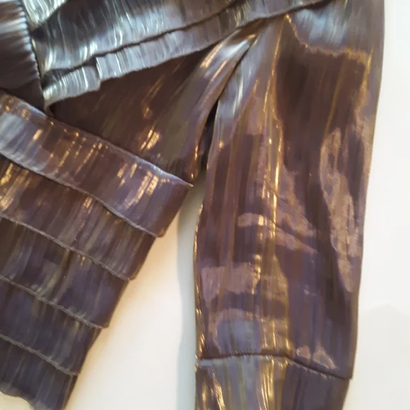 KM Collections by Milla Bell, size 16 Blouse/Top, purple/gold - Picture 3 of 8